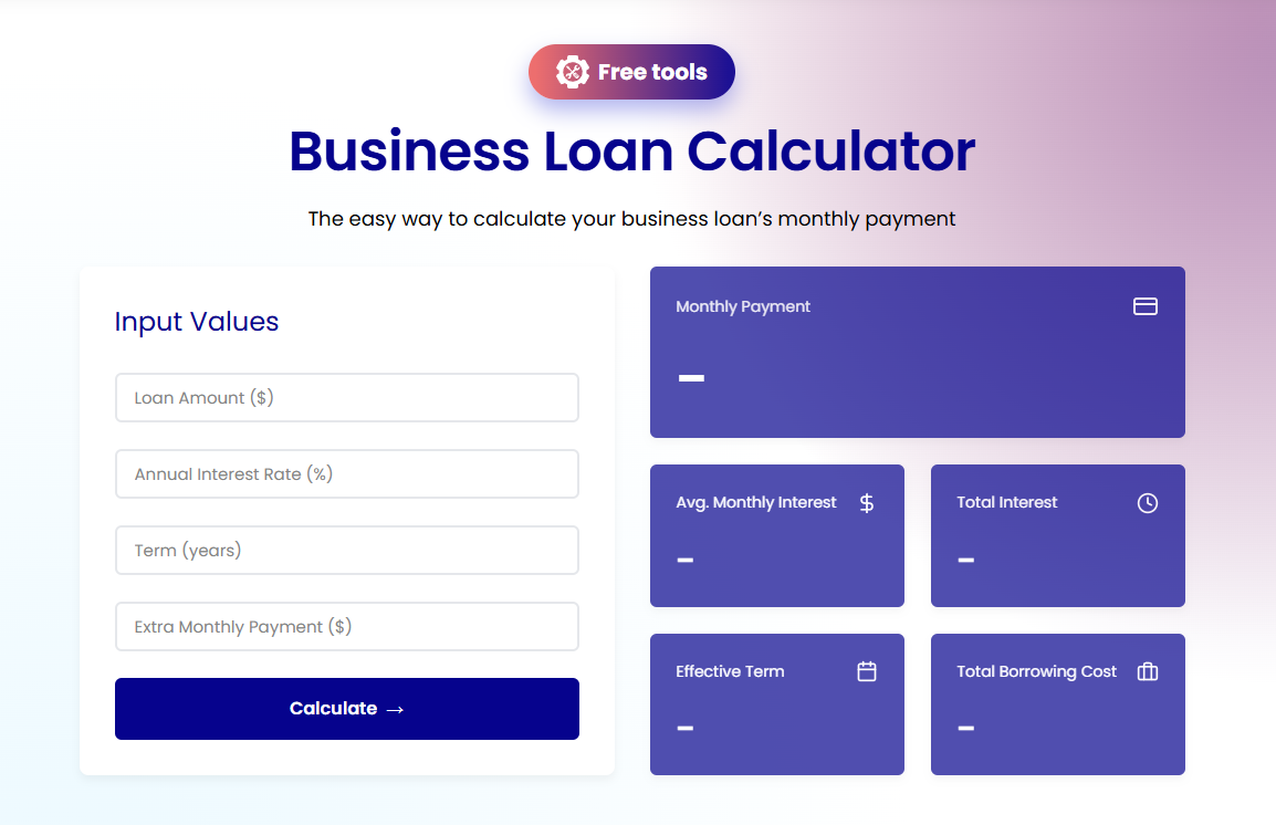 Business loan calculator